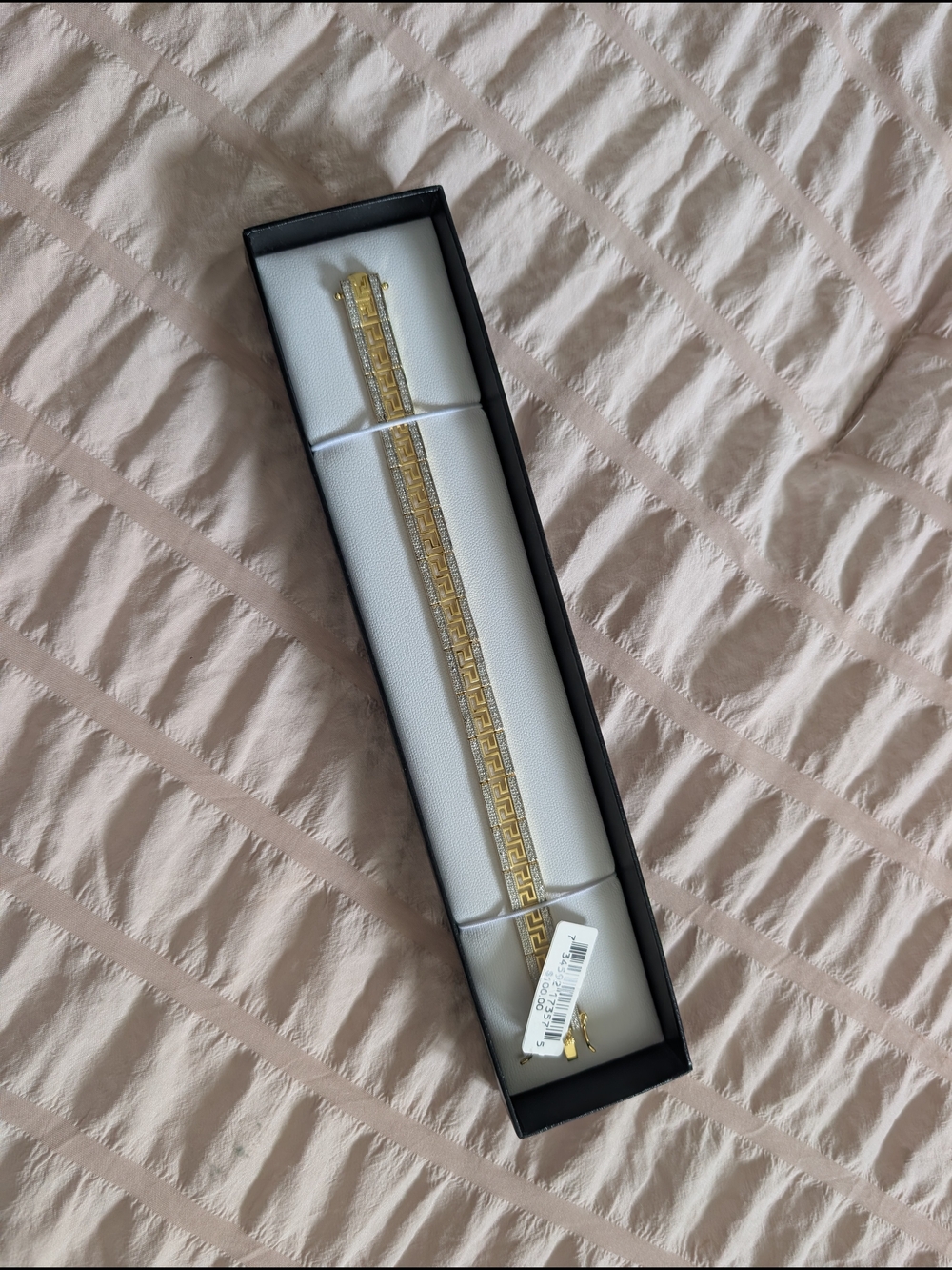 Gold Tone Greek Key Link Bracelet